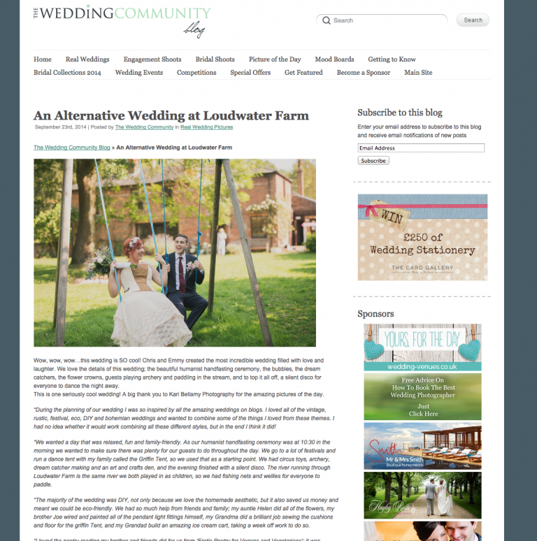 The wedding community blog feature