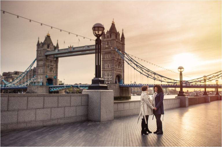 Engagement Session at Tower Bridge London at Sunrise