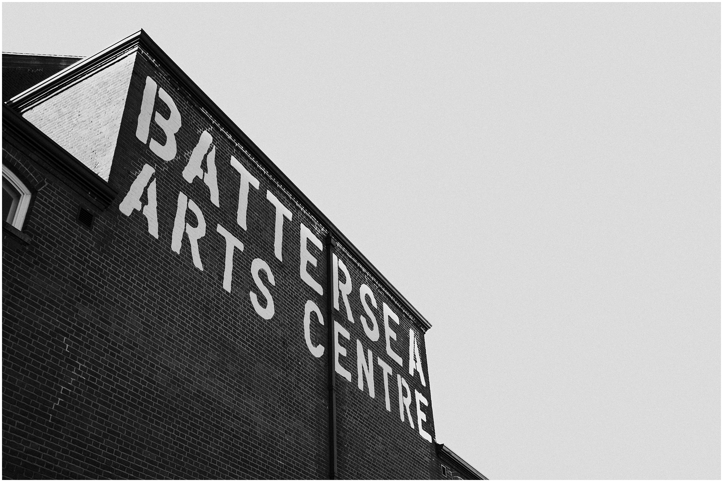 A black and white photo of Battersea Arts Centre