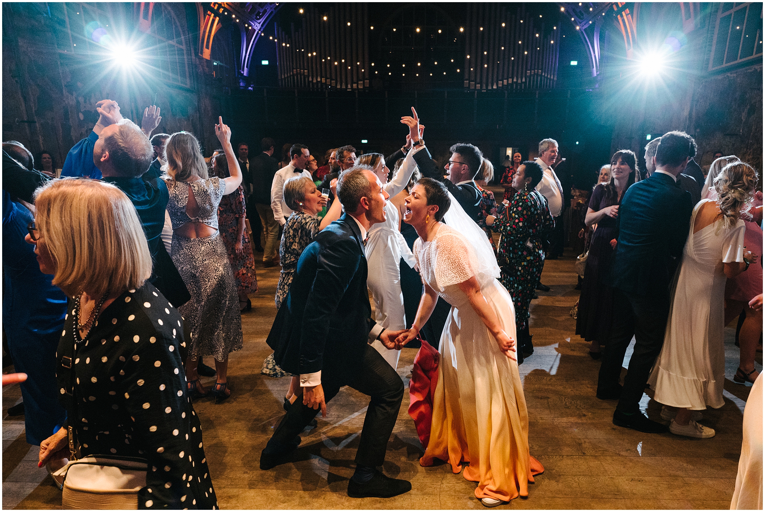 Wedding dancing at the Battersea Arts Centre.