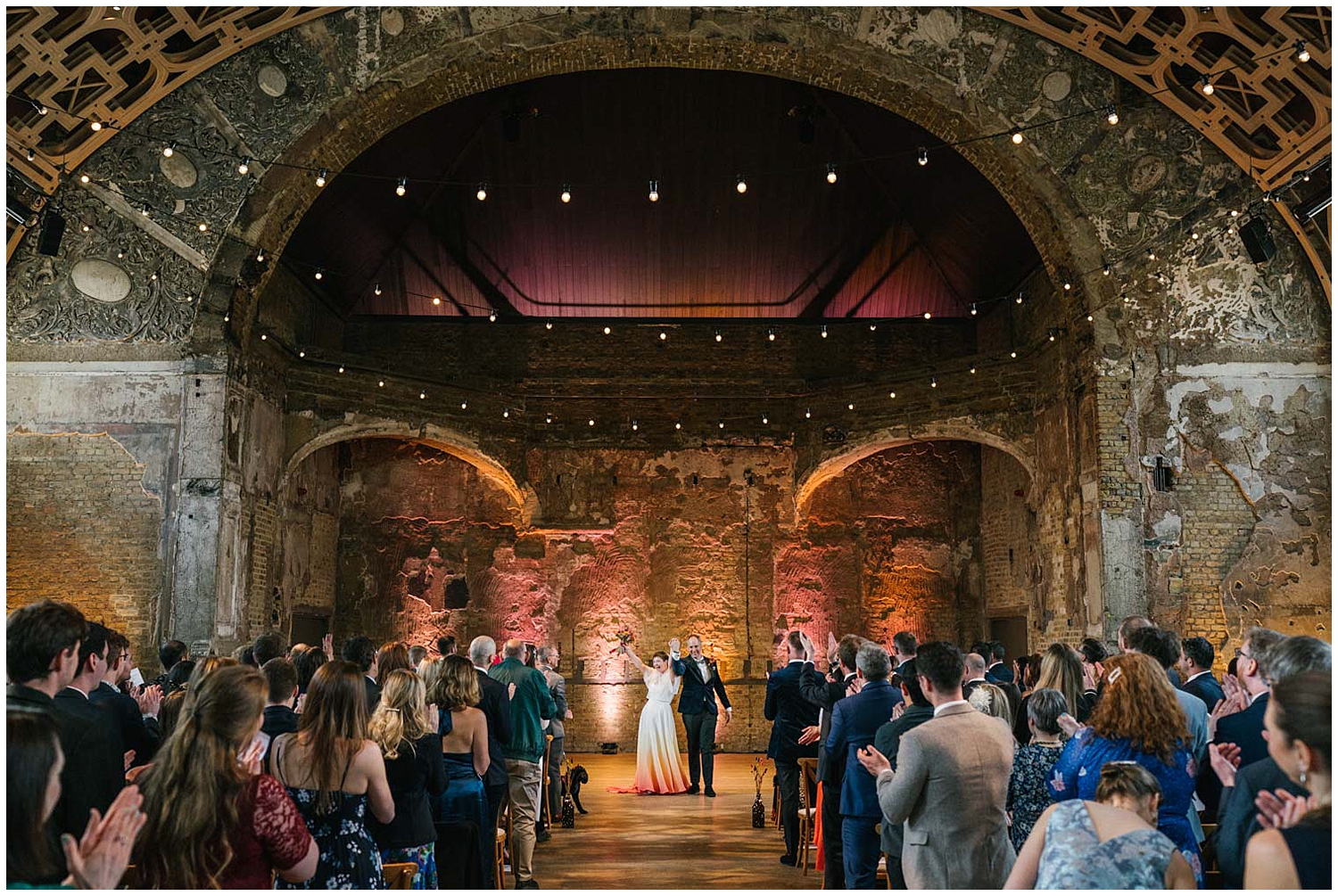 A wedding ceremony at Battersea Arts Centre. Photographed by Kari Bellamy based in Yorkshire. 