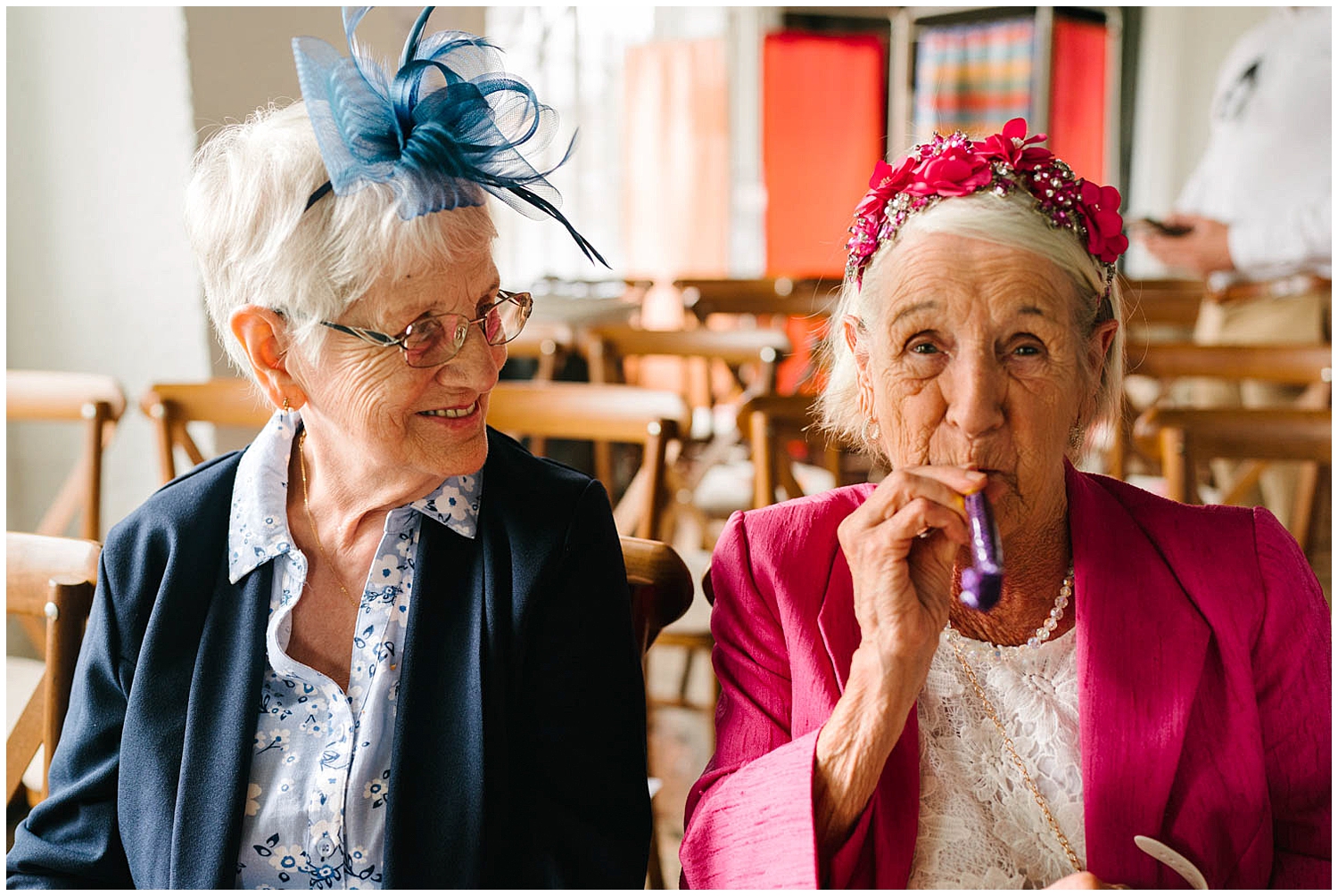 Grandparents celebrating a wedding at One Friendly Place in South East London. Photographed by Kari Bellamy based in Yorkshire. 