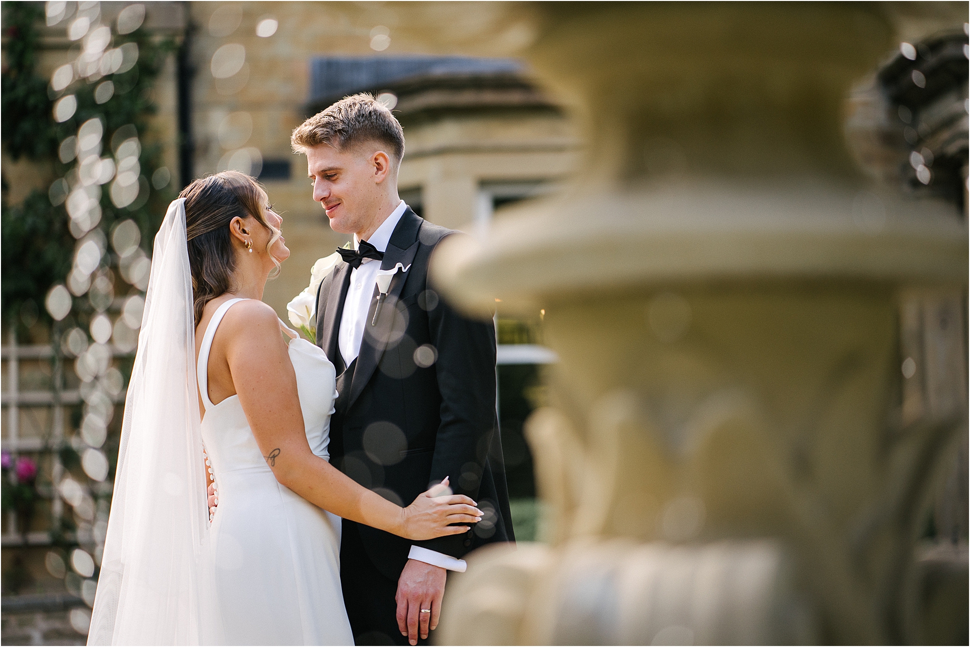 Wedding portraits outside of The Manor House Lindley. 