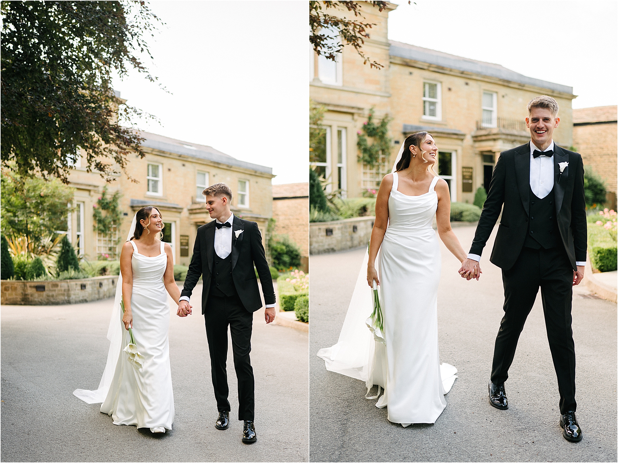 Wedding portraits outside of The Manor House Lindley. 