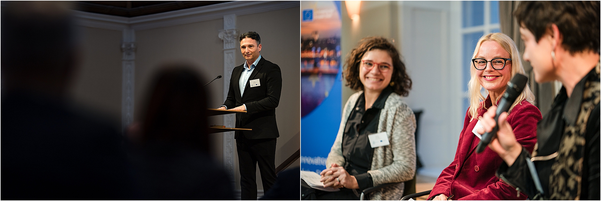 Colour photographs of an event speakers and a panel discussion by Sheffield Photographer Kari Bellamy. 